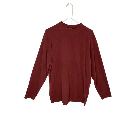 Columbia woman’s mock neck mockneck shirt pullover crimson red maroon size large - Picture 1 of 12